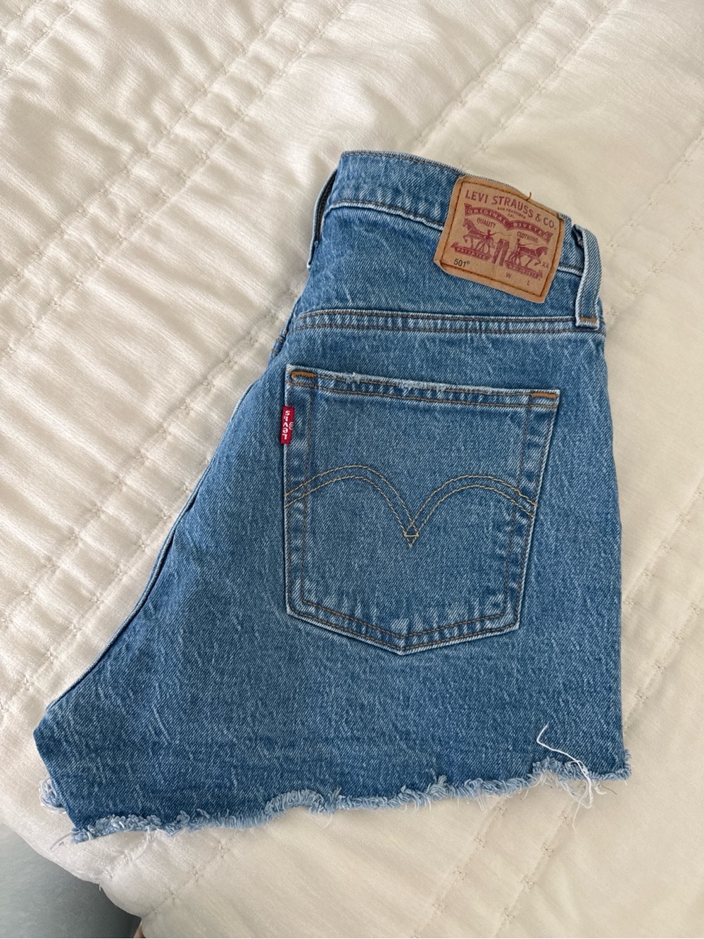 Levi's Medium Blue Denim Cutoff Shorts